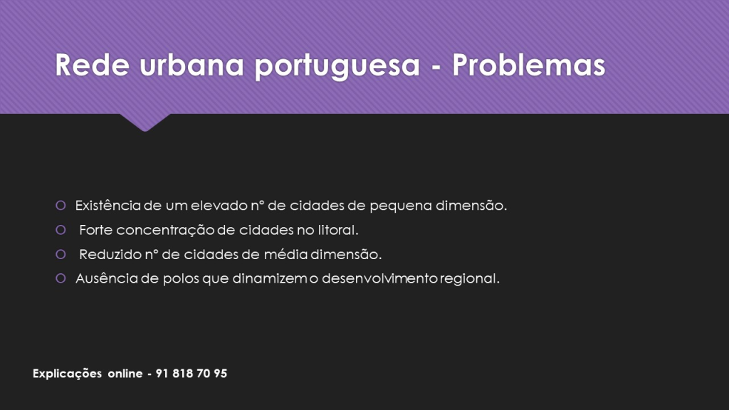Problemas associados à rede urbana Portuguesa